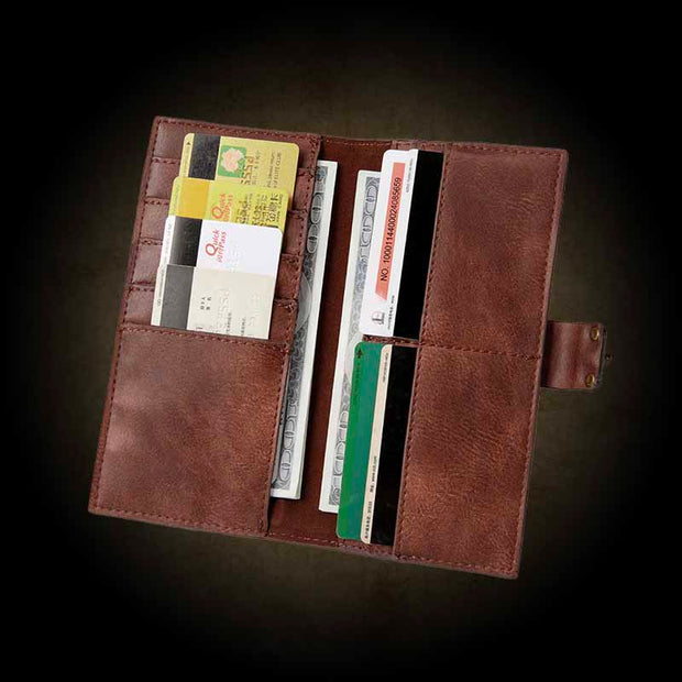 Long Wallet, Brown Wallet, Vintage Wallet, Retro Purses, Vintage Clutch, Steampunk Wallet