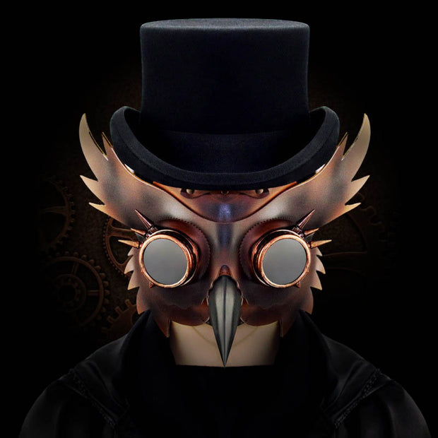 Steampunk Goggles, Steampunk Mask, Owl Mask, Bird Mask,Plague Doctor Masks, Plague Doctor Costume, Plague Mask, Black Plague Mask